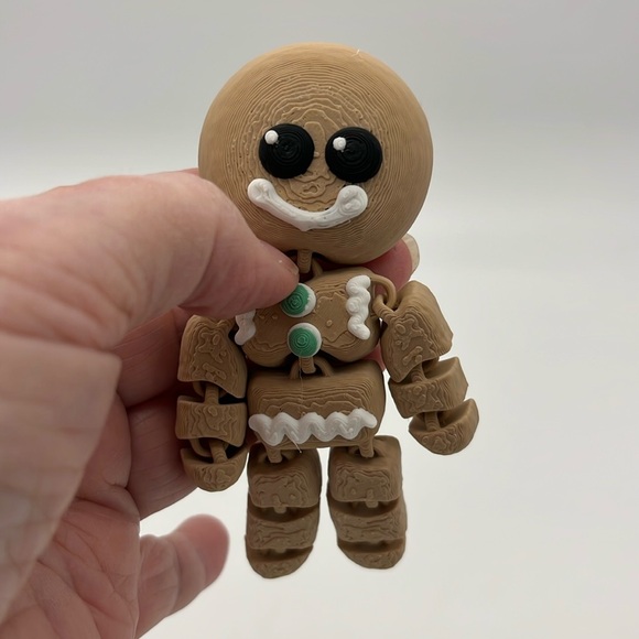 3D printed Gingerbread Man 4” Fidget Toy Fun Collectible Stress Re… - Picture 2 of 2
